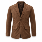 Men Brown Premium Original Suede Leather Blazer