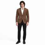 Men Brown Premium Original Suede Leather Blazer