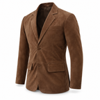 Men Brown Premium Original Suede Leather Blazer