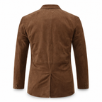 Men Brown Premium Original Suede Leather Blazer