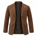 Men Brown Premium Original Suede Leather Blazer