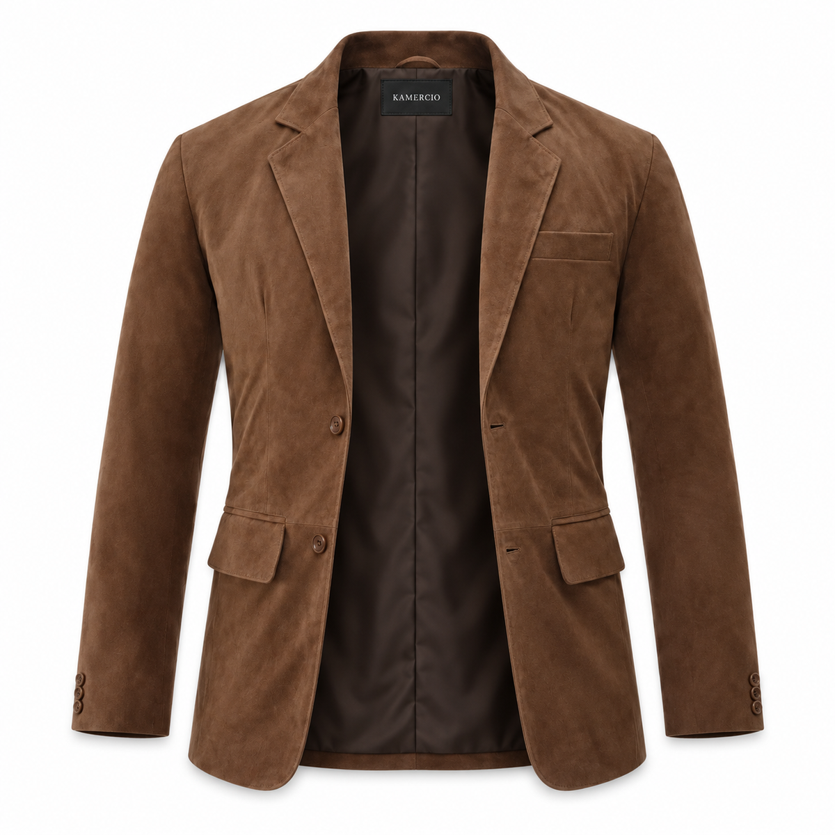 Men Brown Premium Original Suede Leather Blazer