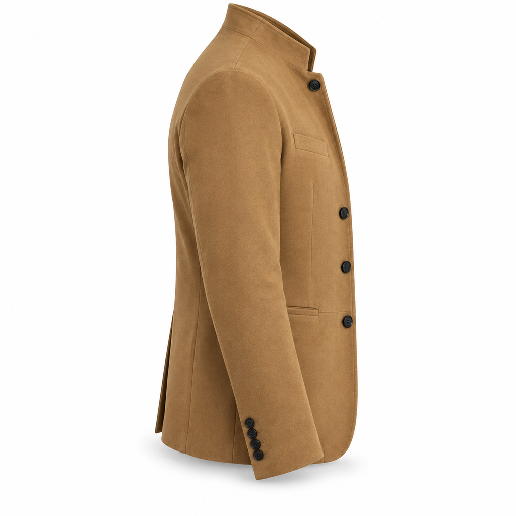 Men Brown Premium Suede Genuine Leather Original Blazer