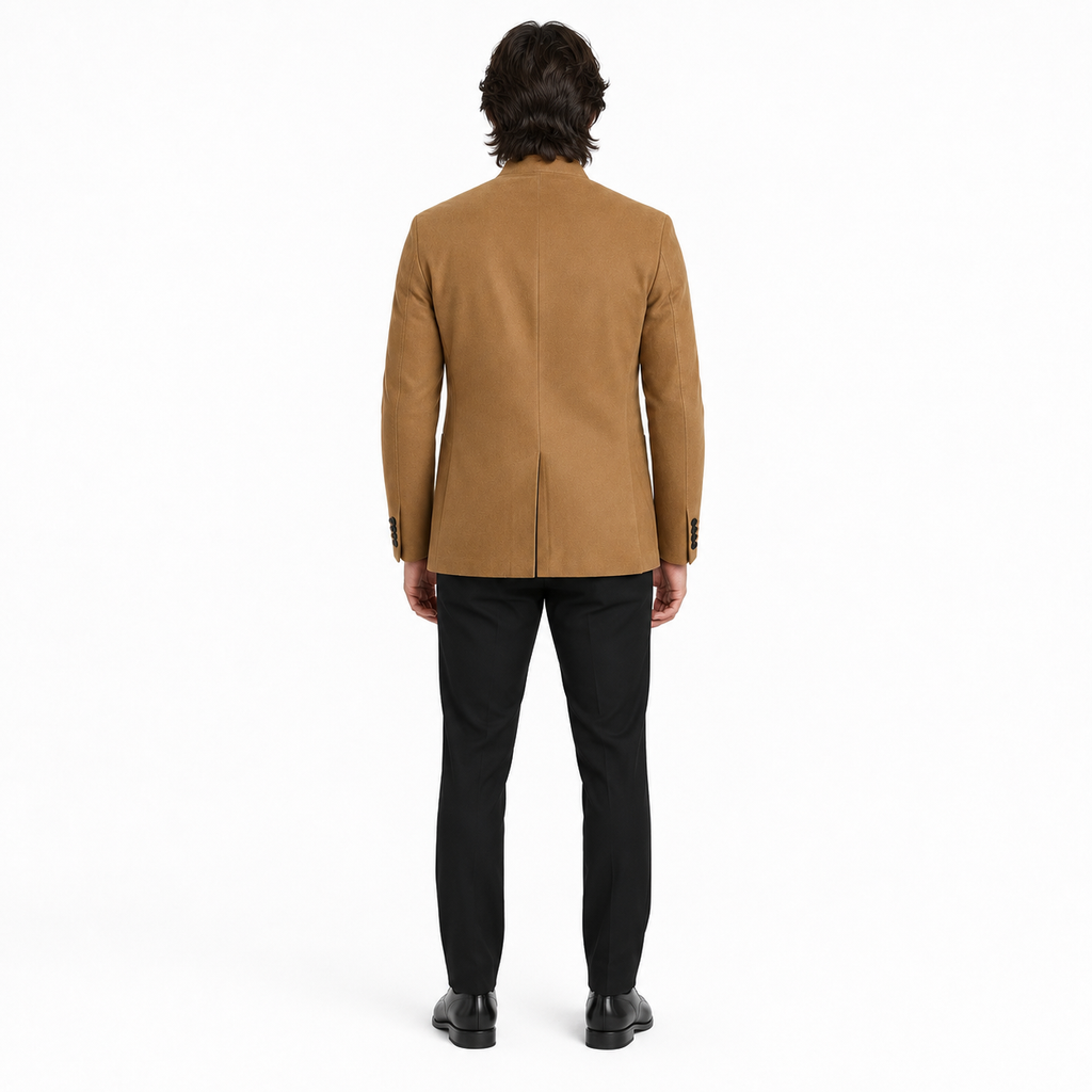 Men Brown Premium Suede Genuine Leather Original Blazer