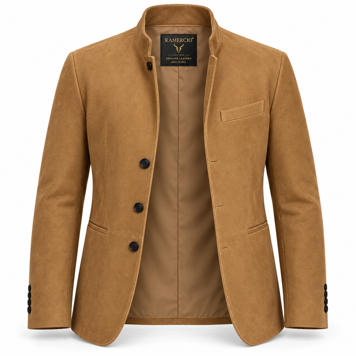 Men Brown Premium Suede Genuine Leather Original Blazer