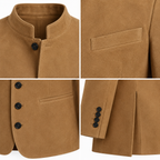 Men Brown Premium Suede Genuine Leather Original Blazer