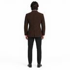Men Premium Dark Brown Double-Breasted Suede Leather Blazer