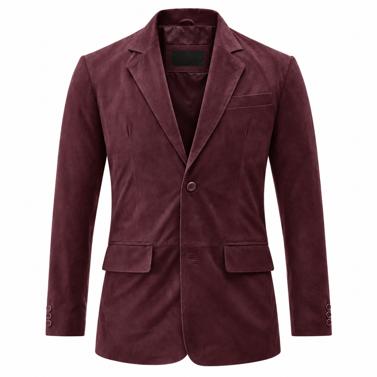 Men Premium Burgundy Original Suede Leather Blazer