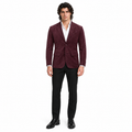 Men Premium Burgundy Original Suede Leather Blazer
