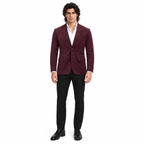 Men Premium Burgundy Original Suede Leather Blazer