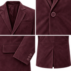 Men Premium Burgundy Original Suede Leather Blazer