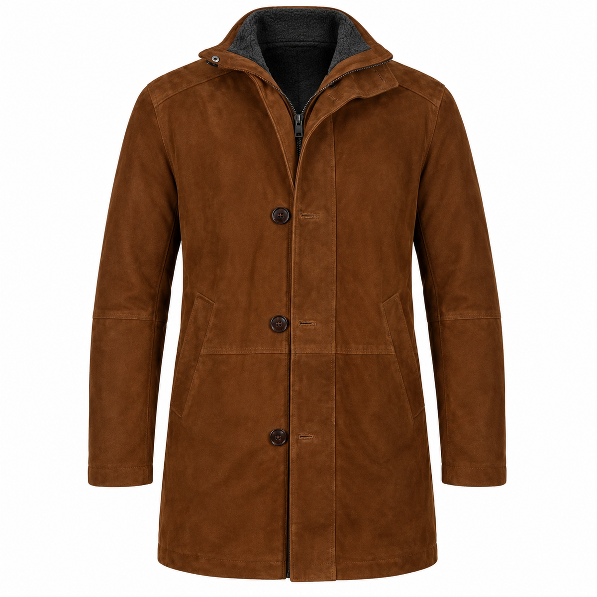 Men Brown Premium Suede Original Leather Blazer