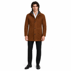 Men Brown Premium Suede Original Leather Blazer