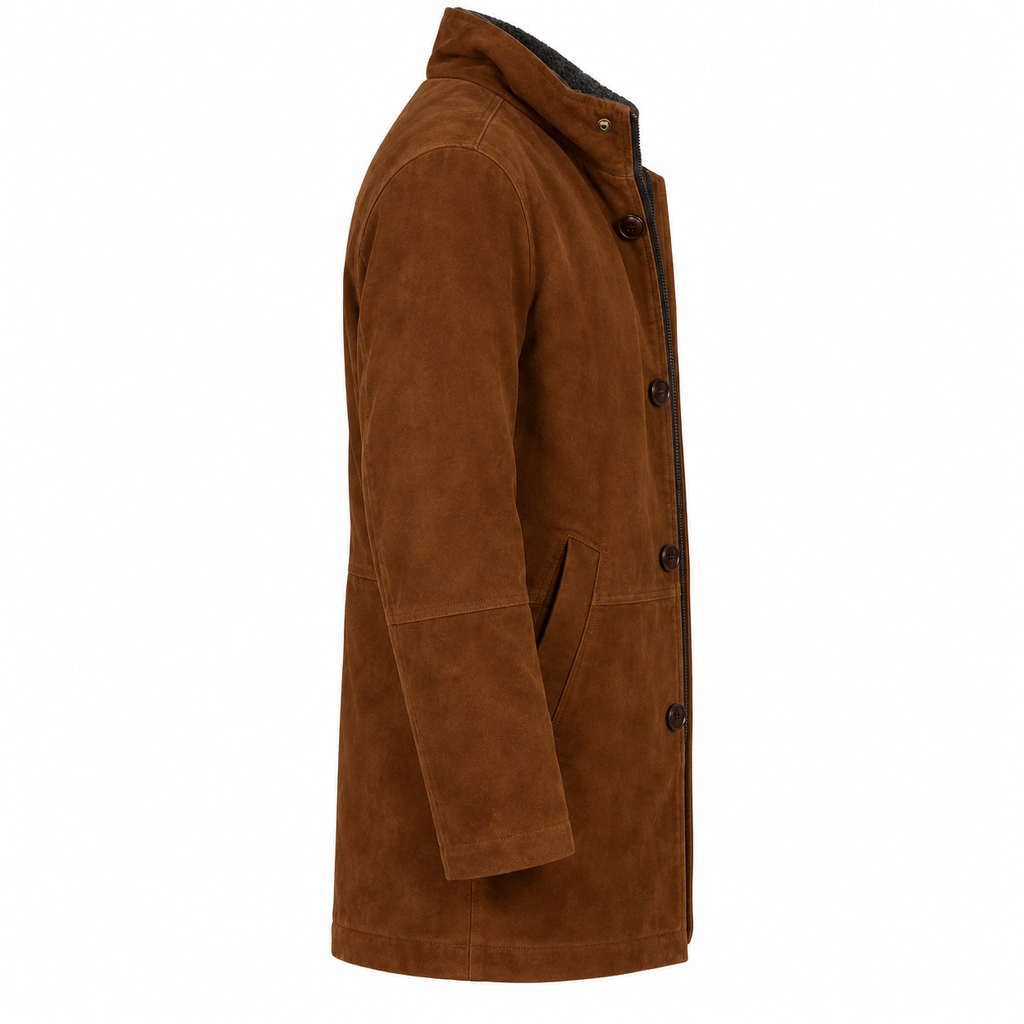 Men Brown Premium Suede Original Leather Blazer