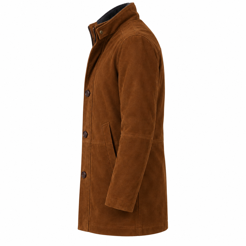 Men Brown Premium Suede Original Leather Blazer