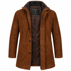 Men Brown Premium Suede Original Leather Blazer