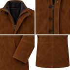 Men Brown Premium Suede Original Leather Blazer
