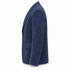Men Premium Navy Blue Original Suede Leather Blazer