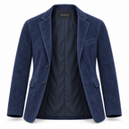 Men Premium Navy Blue Original Suede Leather Blazer