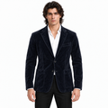 Men Navy Blue Premium Original Suede Leather Blazer