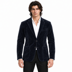 Men Navy Blue Premium Original Suede Leather Blazer
