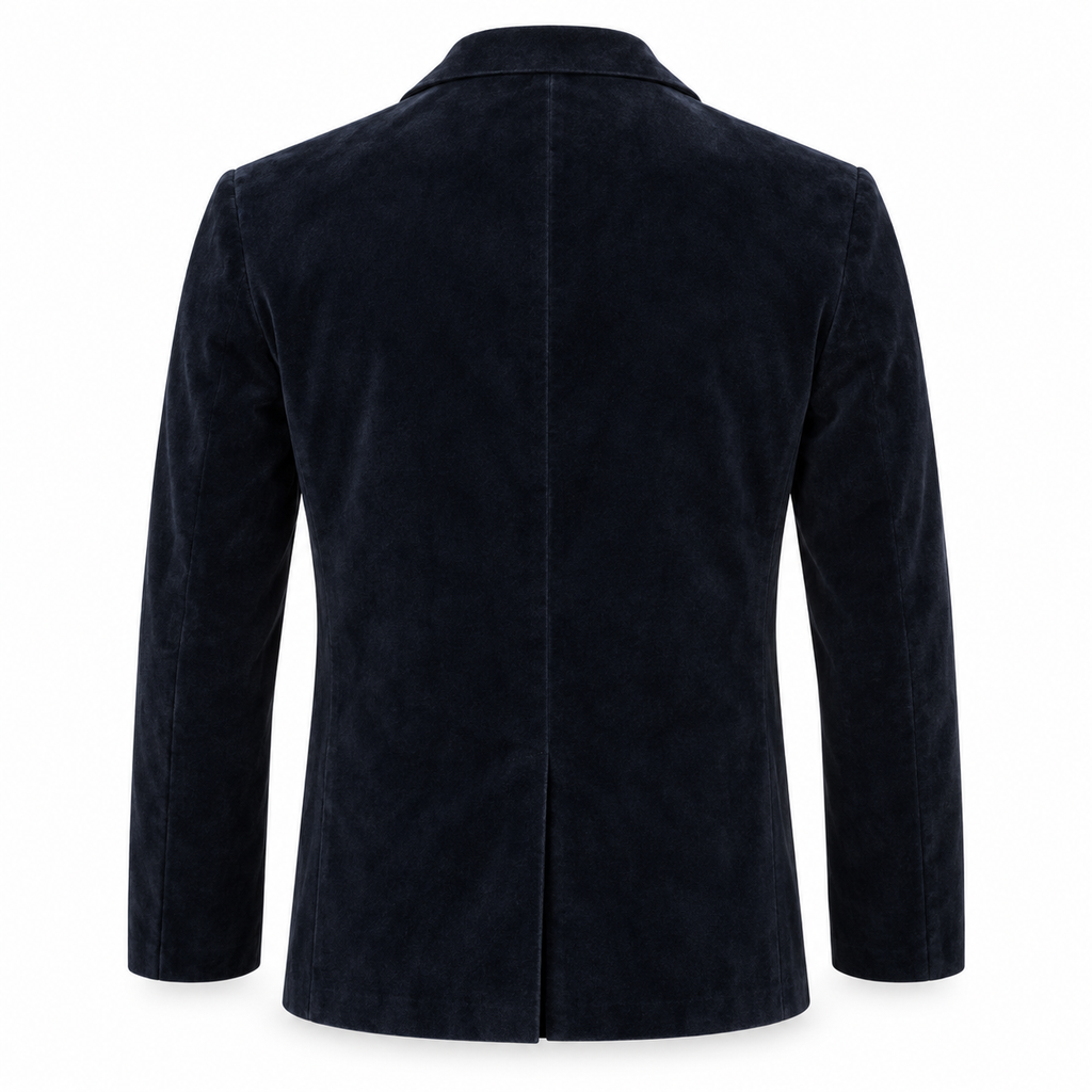 Men Navy Blue Premium Original Suede Leather Blazer