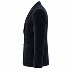 Men Navy Blue Premium Original Suede Leather Blazer