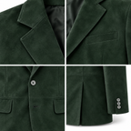 Men Premium Green Suede Original Leather Blazer