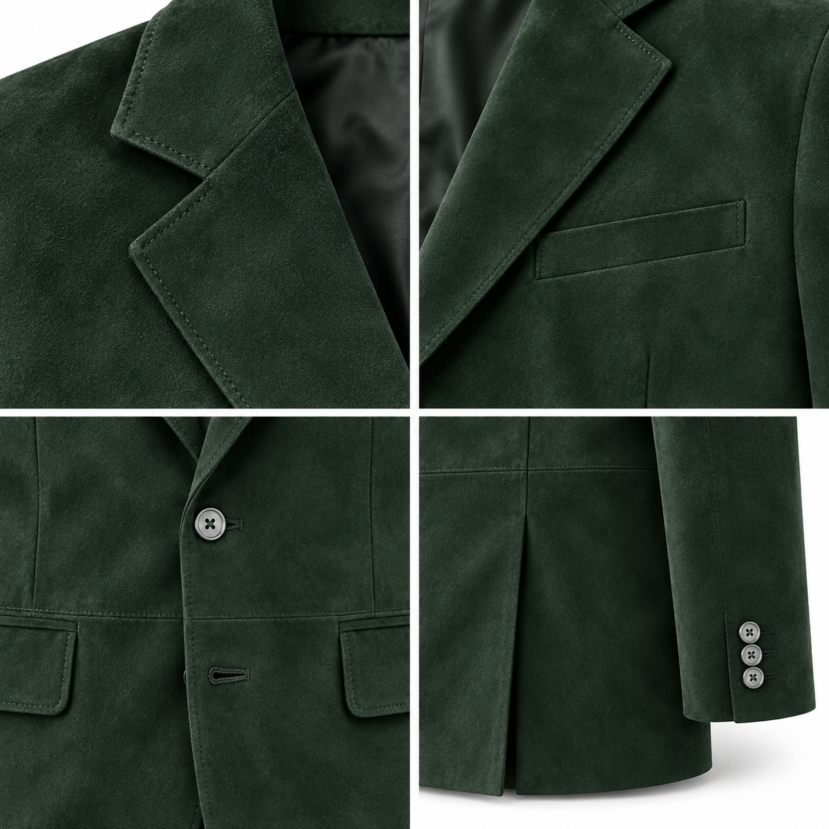 Men Premium Green Suede Original Leather Blazer
