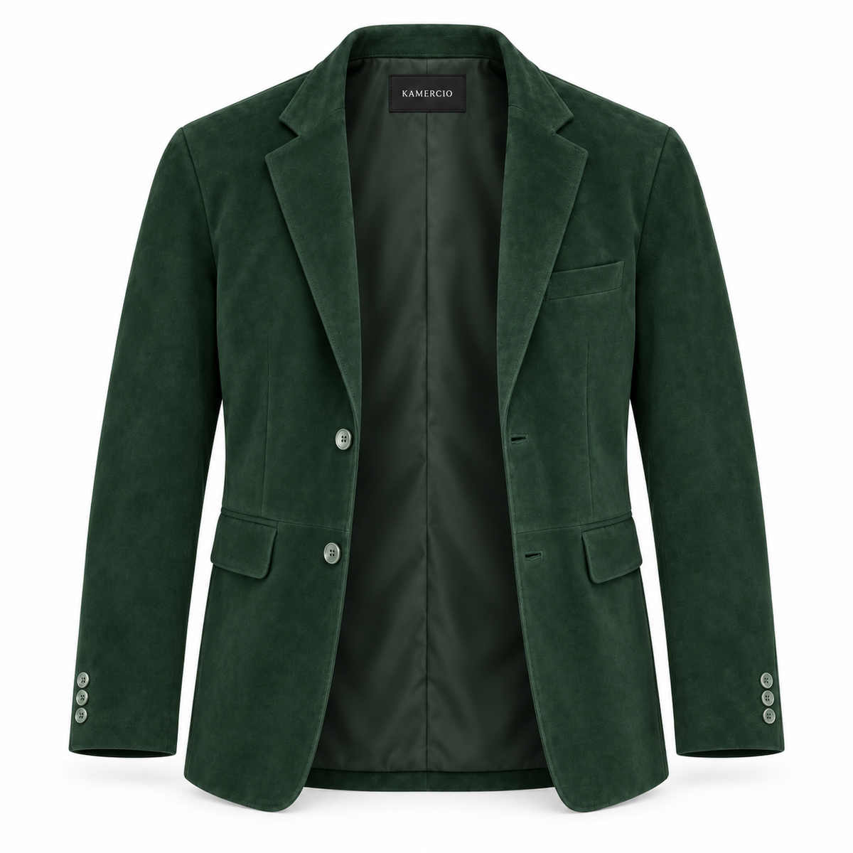 Men Premium Green Suede Original Leather Blazer