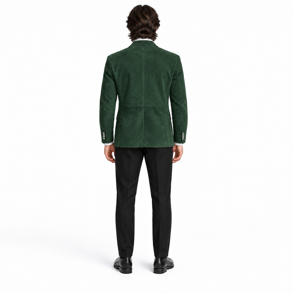 Men Premium Green Suede Original Leather Blazer