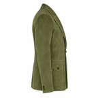 Men Premium Original Olive Green Suede Leather Blazer