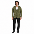 Men Premium Original Olive Green Suede Leather Blazer