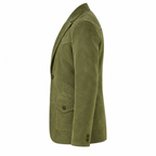 Men Premium Original Olive Green Suede Leather Blazer