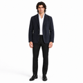 Men Original Navy Blue Suede Premium Leather Blazer