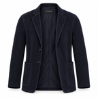 Men Original Navy Blue Suede Premium Leather Blazer