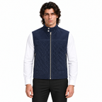 Men's Navy Blue Original Suede Leather Premium Vest Coat