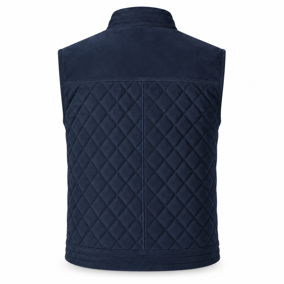 Men's Navy Blue Original Suede Leather Premium Vest Coat