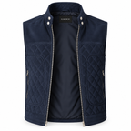 Men's Navy Blue Original Suede Leather Premium Vest Coat