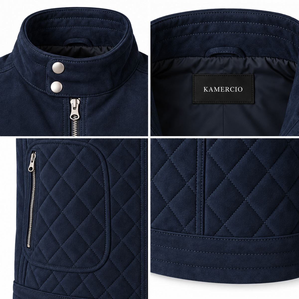 Men's Navy Blue Original Suede Leather Premium Vest Coat