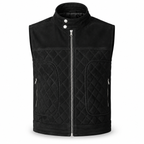 Men's Black Suede Premium Original Leather Vest Coat