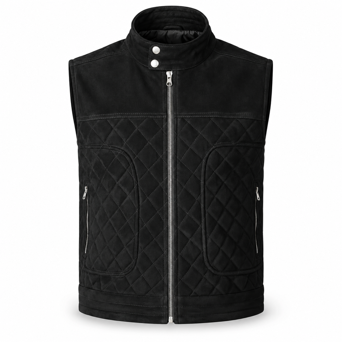 Men's Black Suede Premium Original Leather Vest Coat