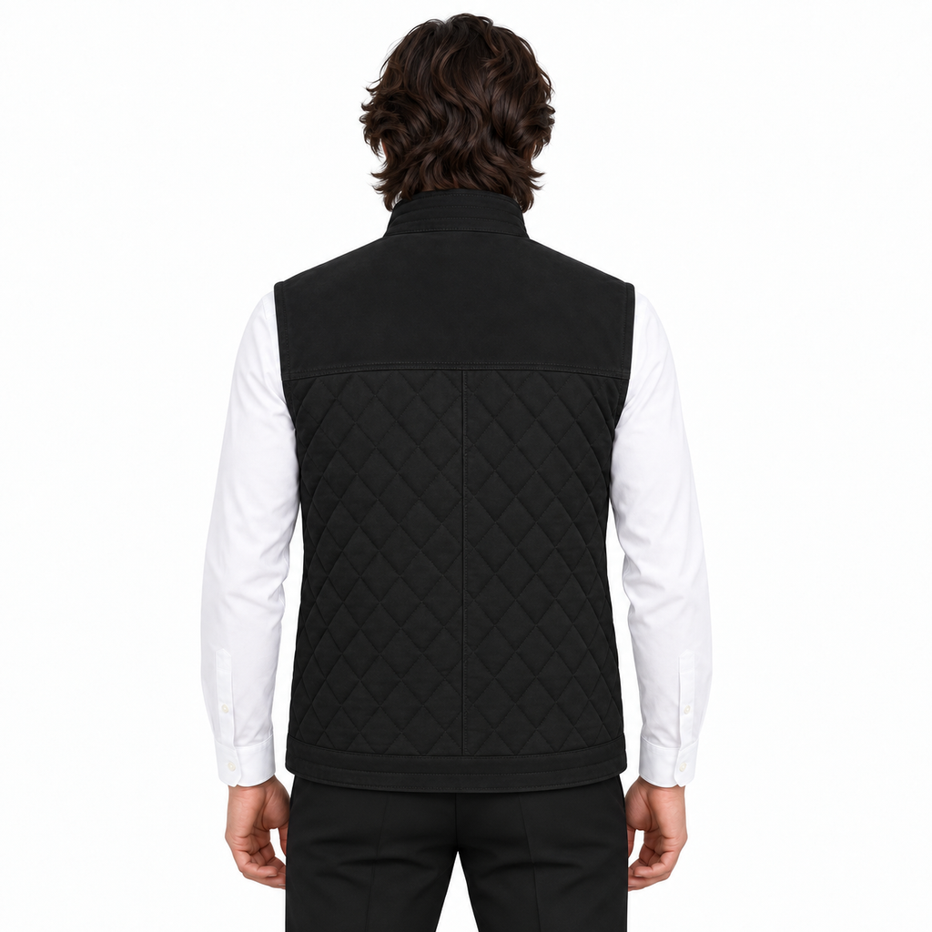 Men's Black Suede Premium Original Leather Vest Coat