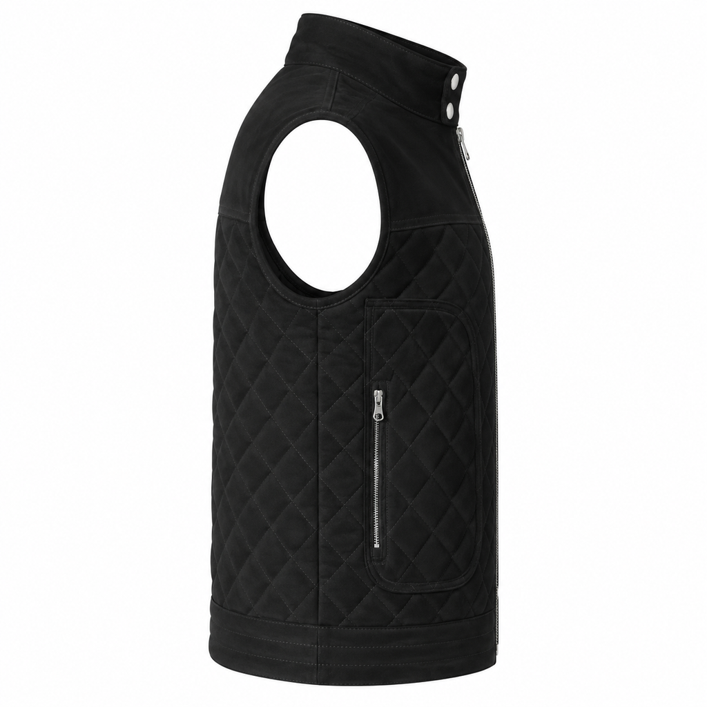 Men's Black Suede Premium Original Leather Vest Coat