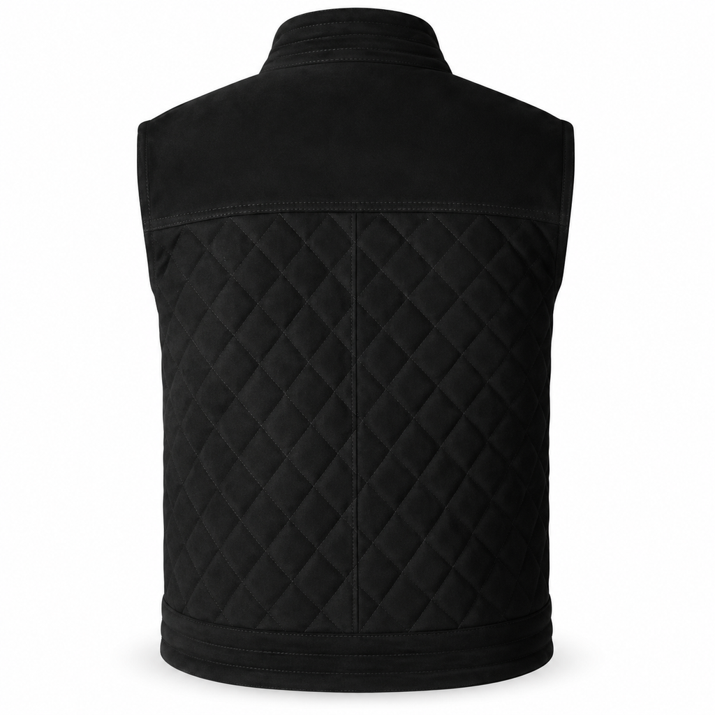 Men's Black Suede Premium Original Leather Vest Coat