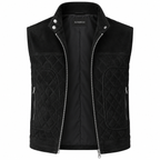 Men's Black Suede Premium Original Leather Vest Coat