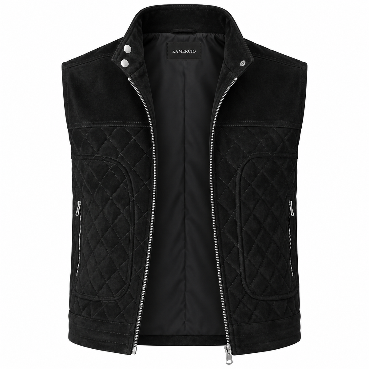 Men's Black Suede Premium Original Leather Vest Coat