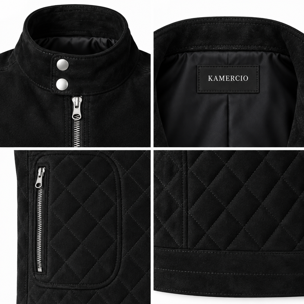 Men's Black Suede Premium Original Leather Vest Coat
