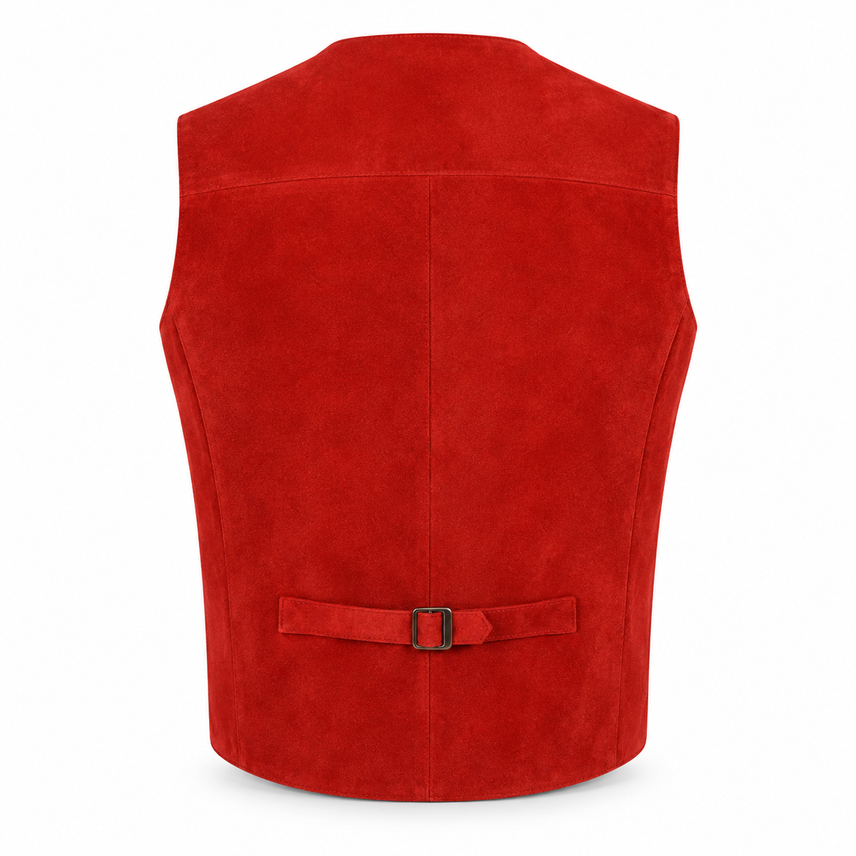 Men's Red Premium Original Suede Genuine Leather Vest Coat