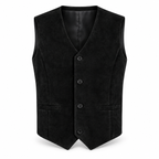 Men's Premium Black Suede Original Leather Vest Coat